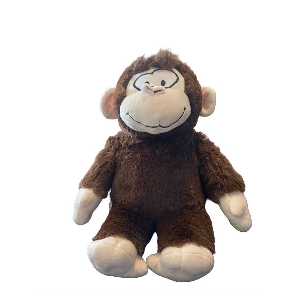 Gas Monkey Garage Brown White Soft Smiley Monkey Plush Stuffed Animal Toy 16"